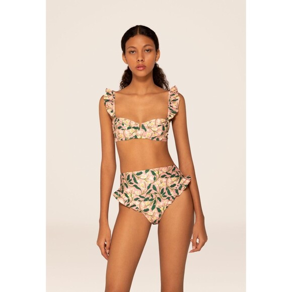 Agua By Agua Bendita Alegria Jengibre Dos Gardenias Rosa Bikini Bottom XL Floral - Picture 5 of 8